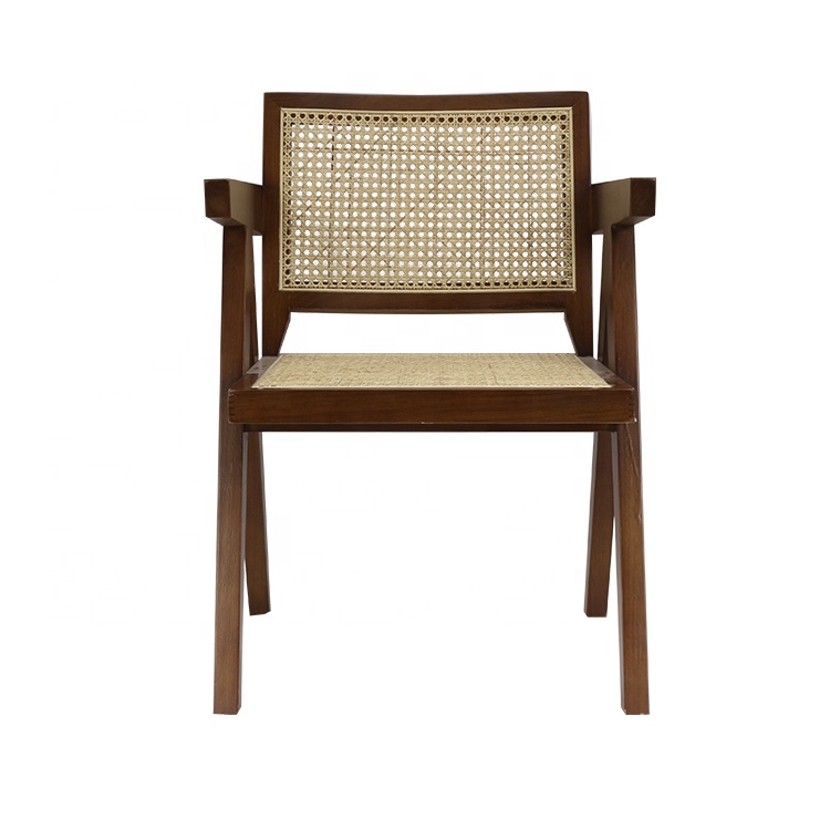 Factory wholesale leisure balcony handmade Rattan solid wood woven cane chair Cafe saucer Chair for rental event
