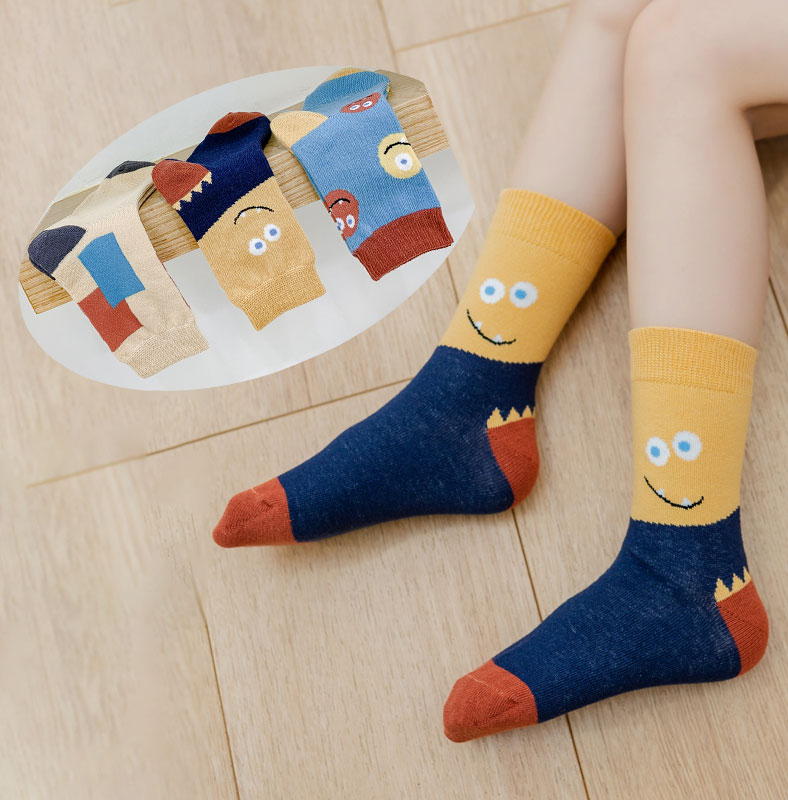 1~12 yrears old Cartoon monster autumn baby socks 3d wholesale children designer pop socks