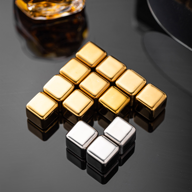 Variety Whiskey Stones Whisky Rocks Metal Ice Cubes Stainless Steel Ice Cubes Reusable Beverage Chilling Rocks Gift Sets