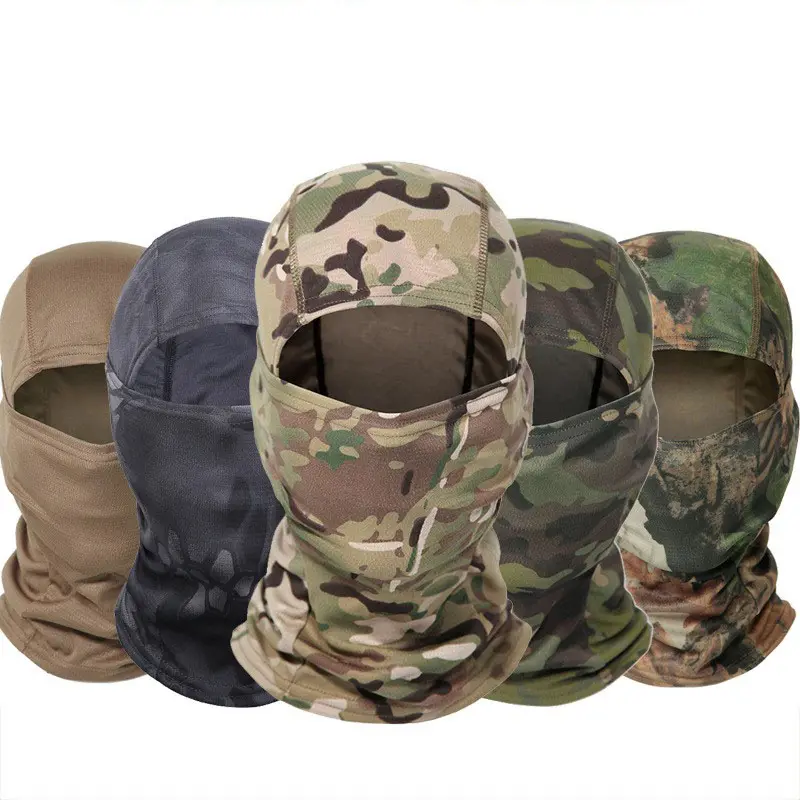 Оптовая Быстросохнущая Mi Camo Маска для лица Балаклава Капюшон Головная одежда Тактическая Тренировка Велоспорт Ветростойкая Лыжная Маска