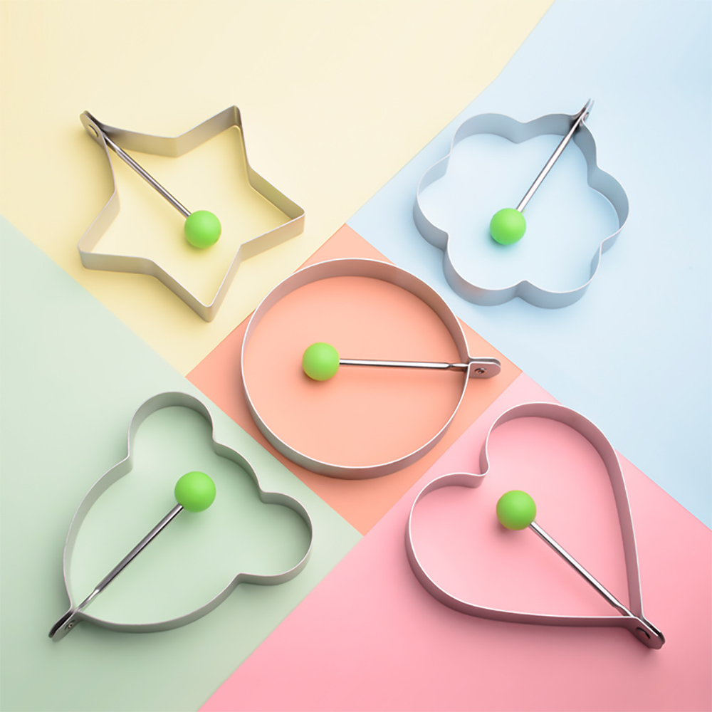 Stainless Steel Omelette Egg Frying Mold Love Flower Star Shape Egg Pancake Ring for Fried Egg Kitchen Tool