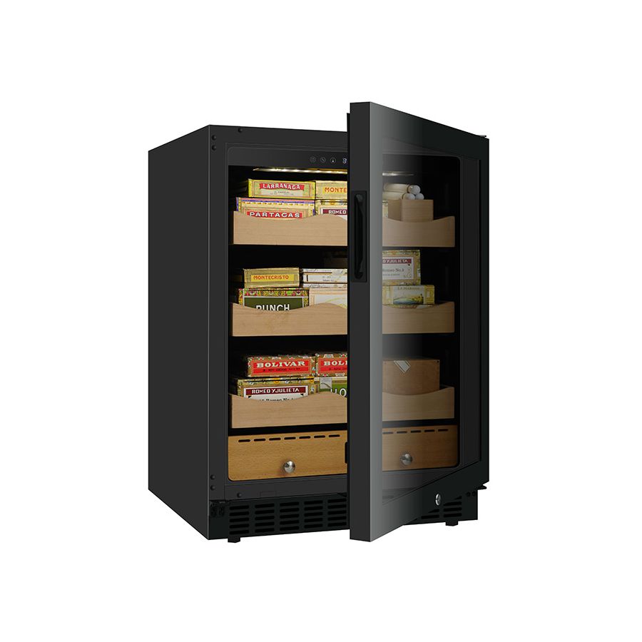 Exquisite popular electric refrigerated medium and large cigar humidor cedar wood cabinet