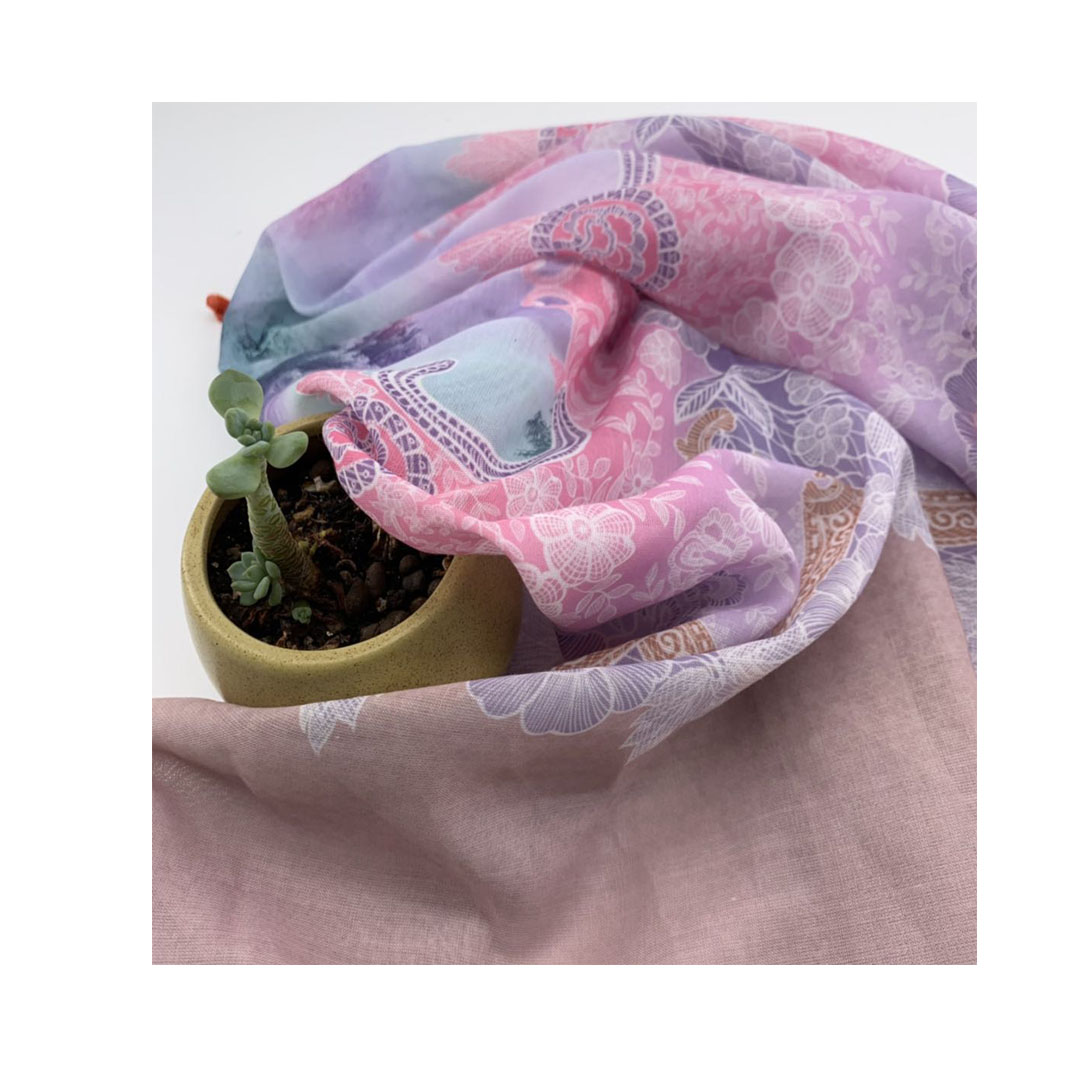 Wholesale digital dyed hijab sudanese toub hijab scarf used for lady scarf muslim arab women
