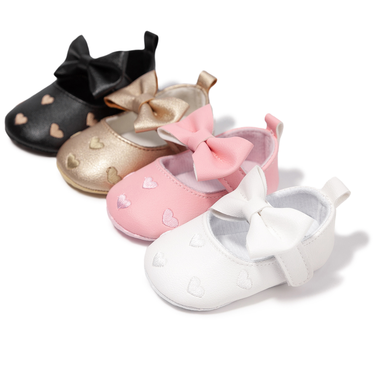 Amazon hot indoor infant baby comfortable Bow princess shoes anti-slip infant dress shoes