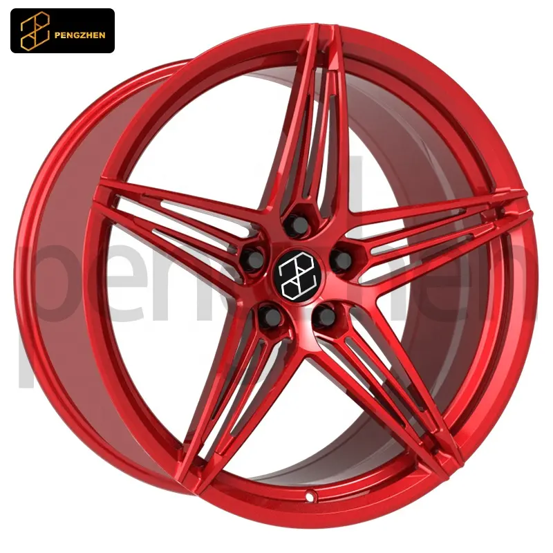 Pengzhen Brushed Red 5x130 21 Inch 9J 11J Deep Concave Design Forged Wheel Rim For Porsche 718
