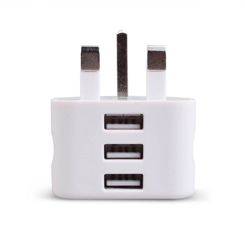 Фабрика высокое качество OEM стены зарядное устройство Великобритании Plug Путешествия Портативный 3 USB зарядное устройство 5V2. 1A стены
