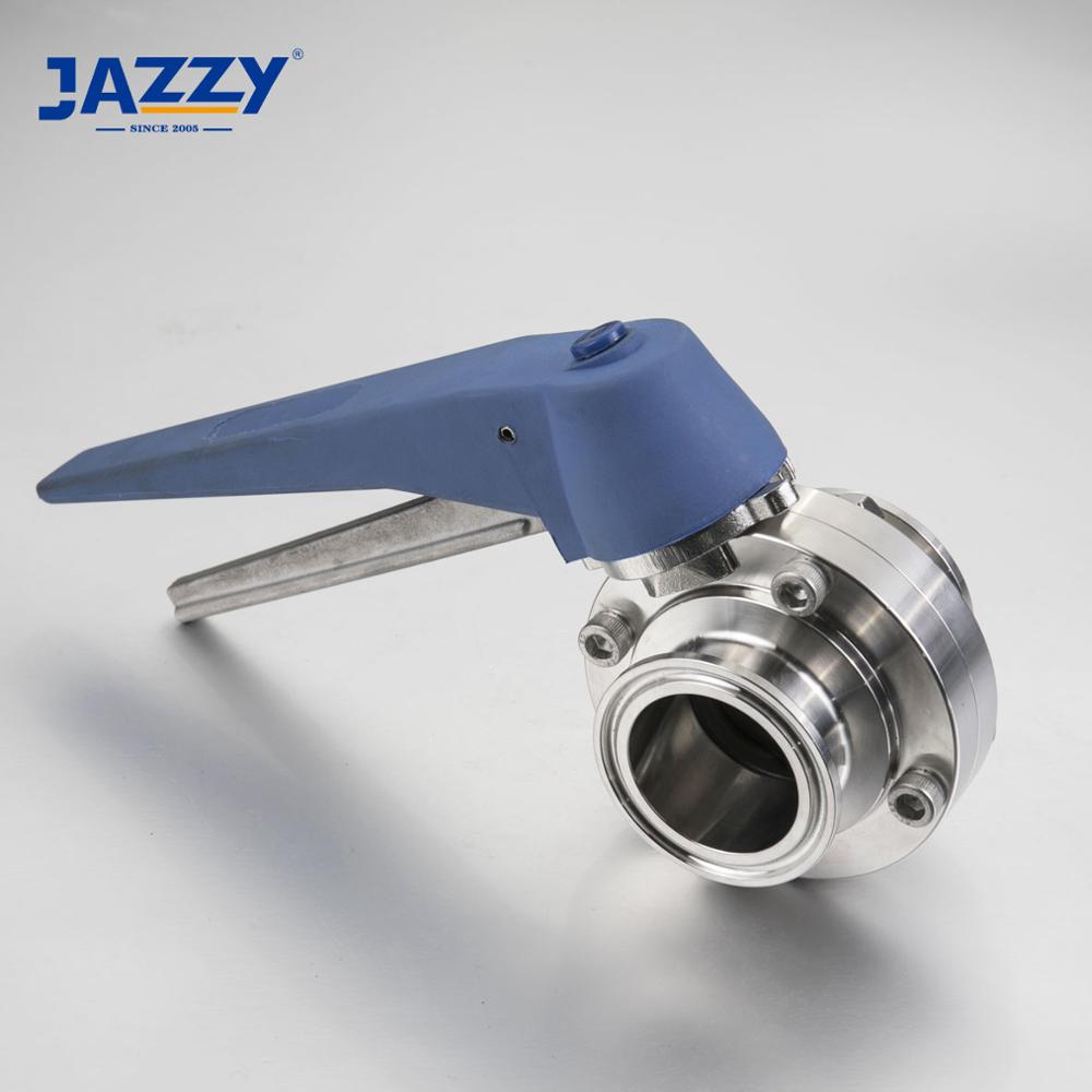 JAZZY нержавеющая сталь ASTM A270 SS304/SS316L Пневматический Зажим Конец санитарно бабочка клапан