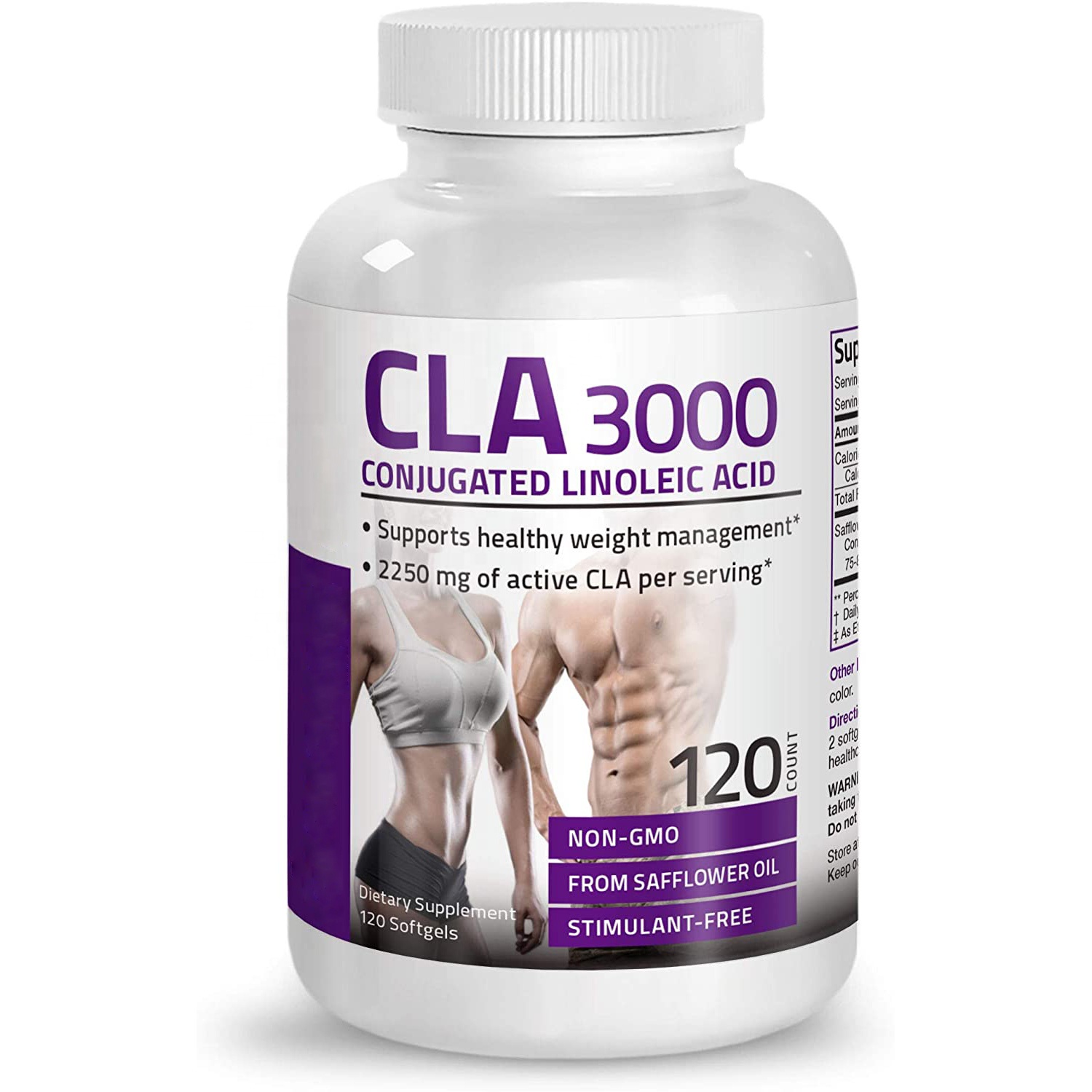 CLA 3000 Extra High Potency Supports Healthy Weight Management Lean Muscle Mass Non-Stimulating Conjugated Linoleic Acid