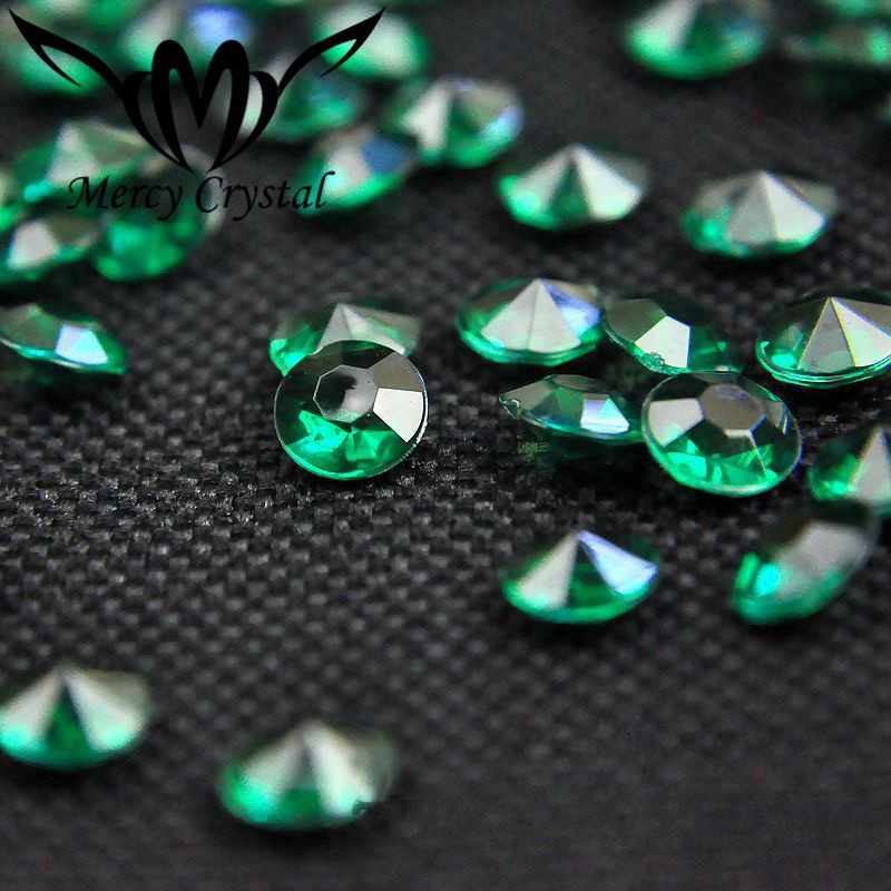 8mm 2000pcs Green Acrylic Diamond Table Crystals Confetti for Wedding Decorations Scatter