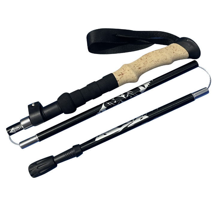 2021 Aluminium collapsible alpenstock mountaineering cane trekking poles carbon foldable hiking nordic walking sticks