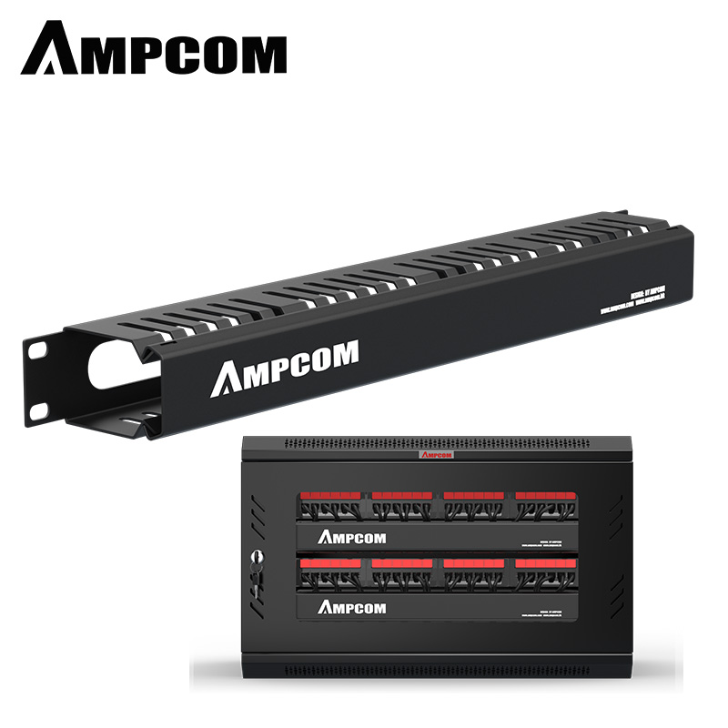 AMPCOM 24 слота, 48 портов, управление кабелем для сетевого кабеля VGA AV Ethernet, соединительный Органайзер