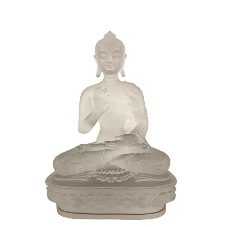 Home Decorations Gifts Vajrayana Buddha Statue Multicolor Natural Liuli Crystal Craft