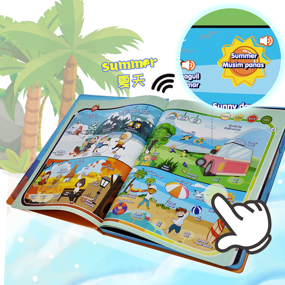 Hardcover English Spanish French Urdu Russian Hebrew early education learning gift school