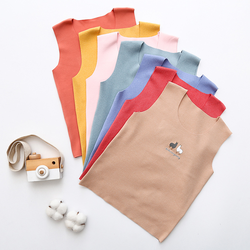Children's Thermal Vest Velvet Vest Men's Autumn and Winter Close-Fitting Underwear Girls Wear Heating Underwear Tank Top