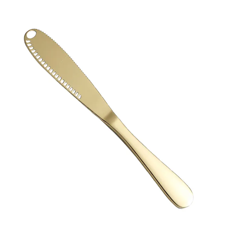 Wholesale durable mini stainless steel 3 in 1 gold butter spreader knife