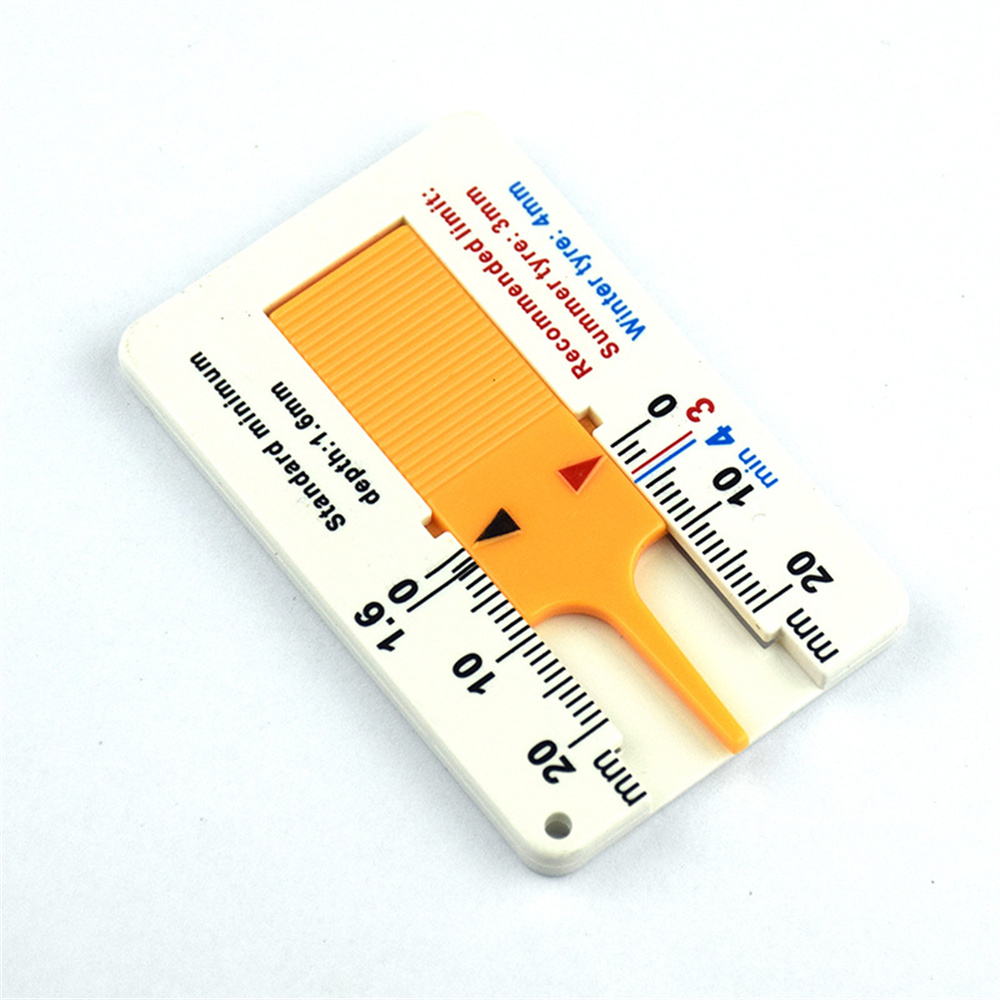 Plastic Tire Tread Depth Gauge 0-20mm Measure Various Tire Patterns