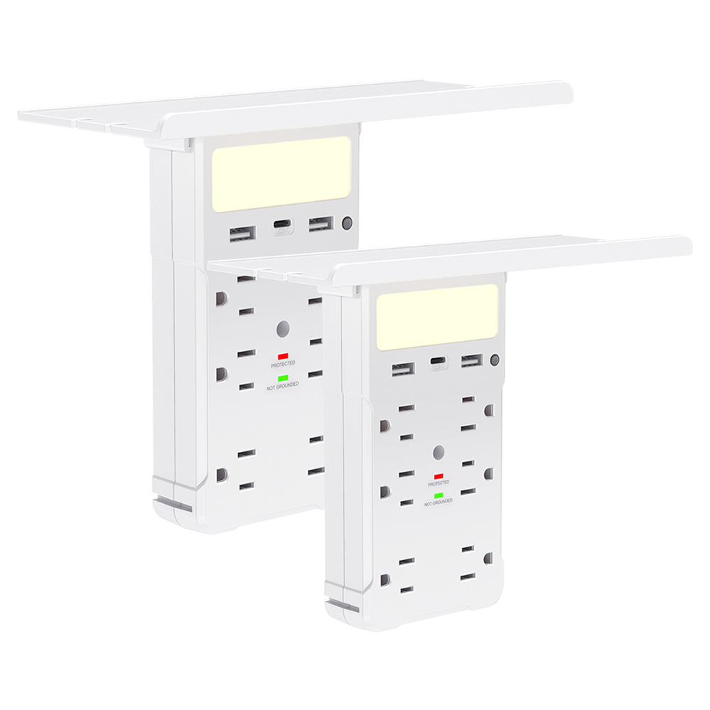 Smart Plug ночник от перенапряжения переменного тока мульти штекер 6 розетки стойки типа C с 2 портами (стандарт настенной розетки