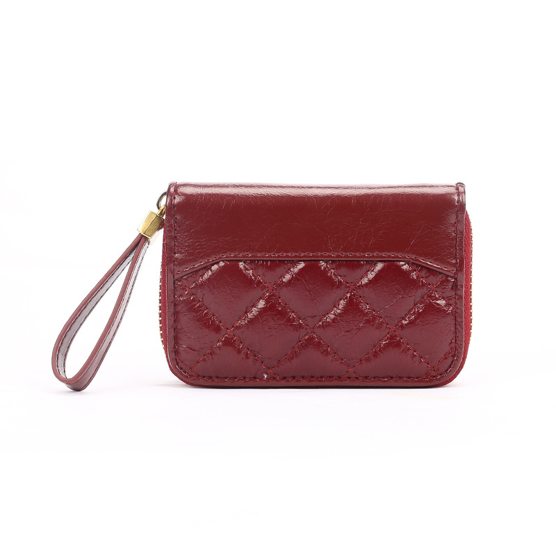 New leather organ purse multi-function multi-card rhomb mini card bag