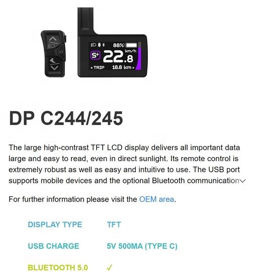 ЖК-дисплей для электровелосипеда Bafang DPC245 дисплей с Bluetooth для двигателя bafang M51/M600