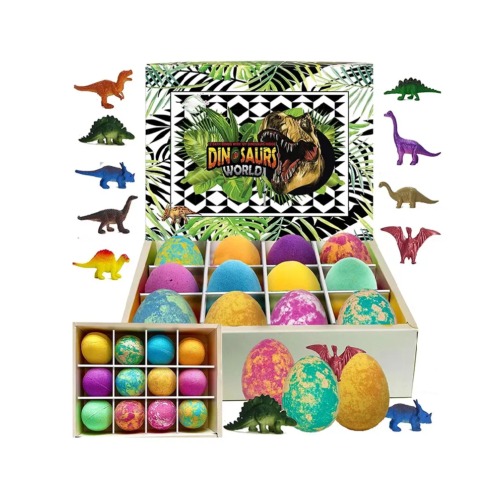 Wholesale Private Label OEM High Quality Dinosaur Egg Bath Salt Ball Toy Bath Bombs