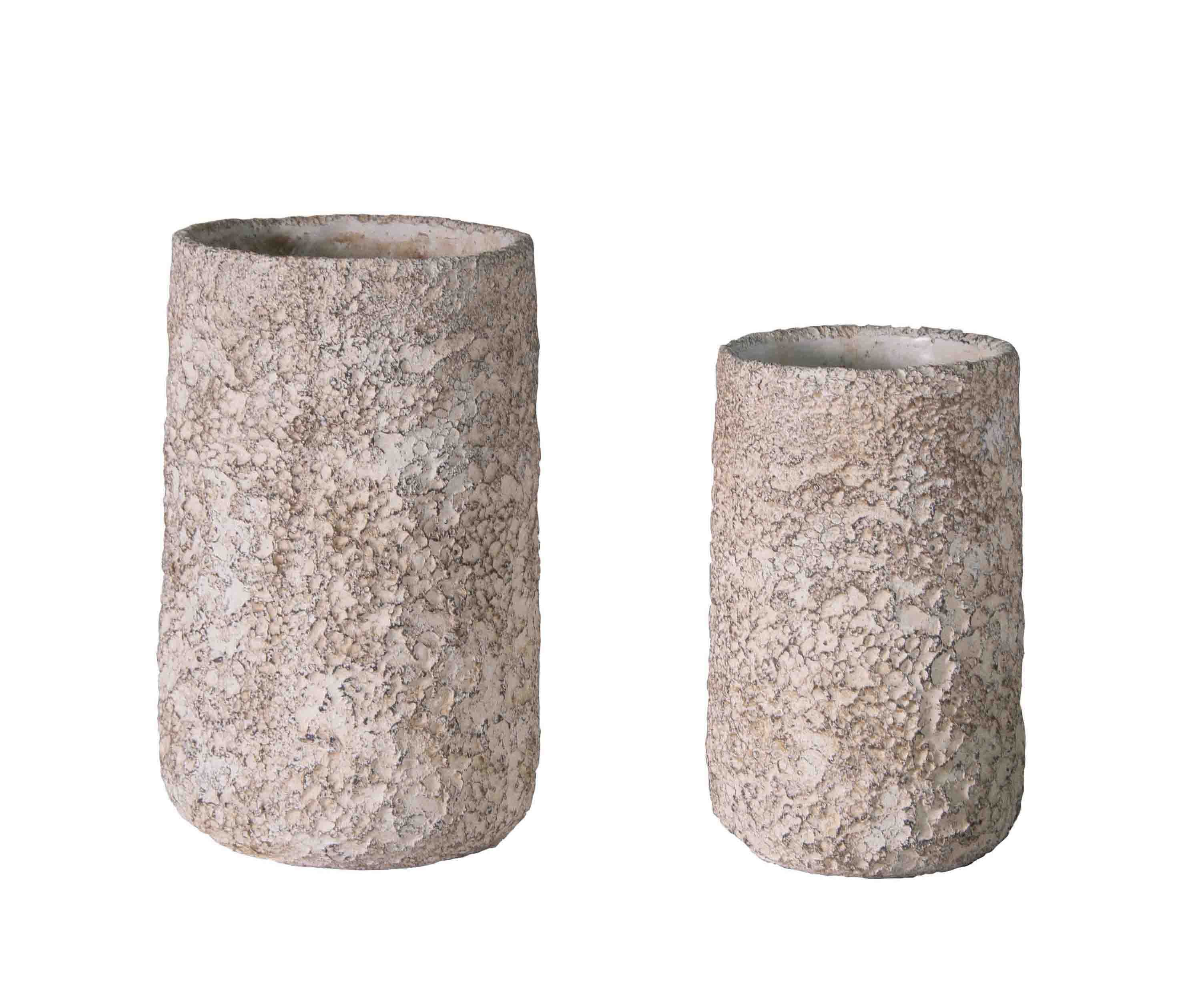 Nordic indoor decorative stone pattern flower vases wholesale custom modern cement handmade flower pot