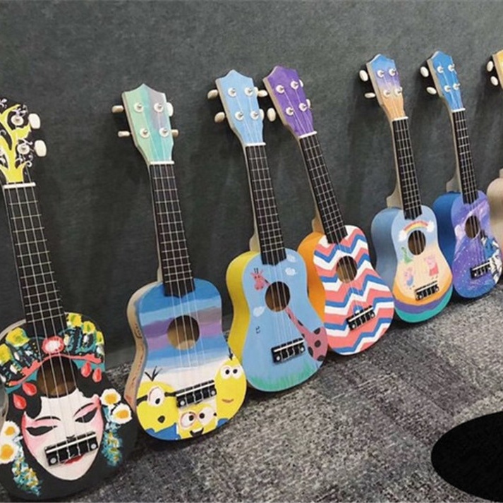 Hot sale Newstyle 21 inch Ukulele DIY Hand-aseembled Painting Ukulele Acoustic Instrument