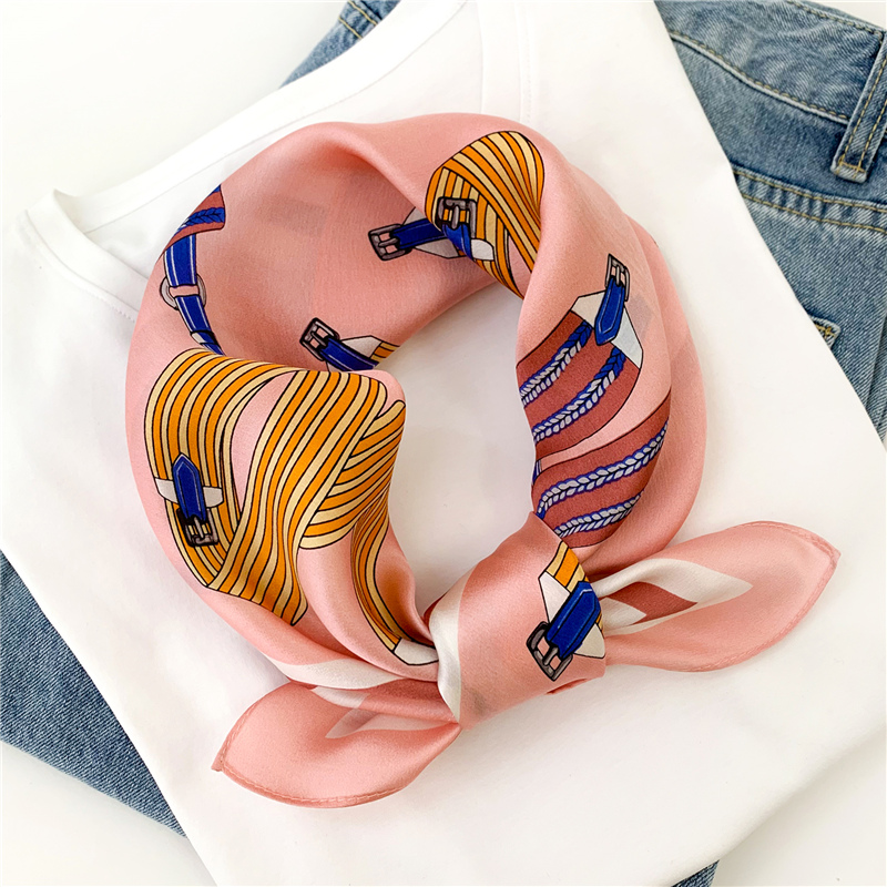Женский шелковый шарф Foulard, весна 2021, Дизайнерские шарфы с принтом, женские маленькие шарфы для волос