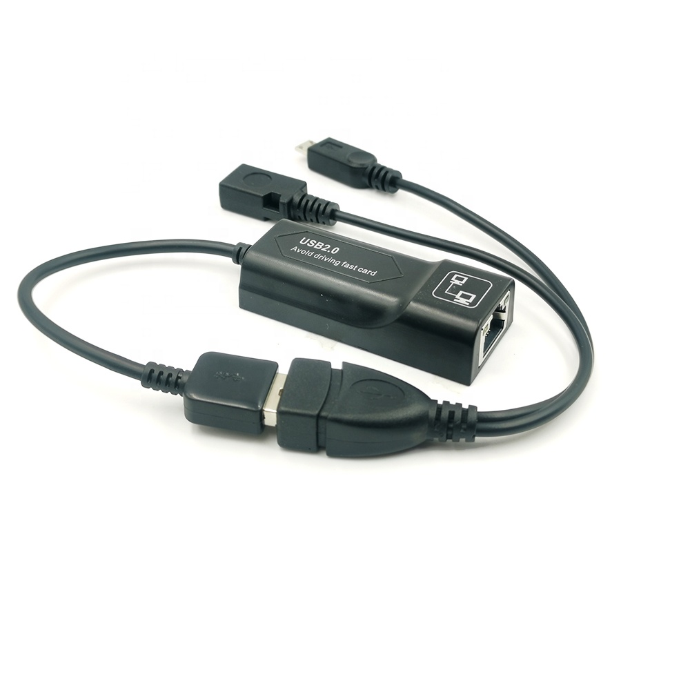 Адаптер Ethernet USB2.0-RJ45 Gigabit USB с кабелем OTG, сетевой адаптер LAN со светодиодным индикатором для Amazon Fire TV stick