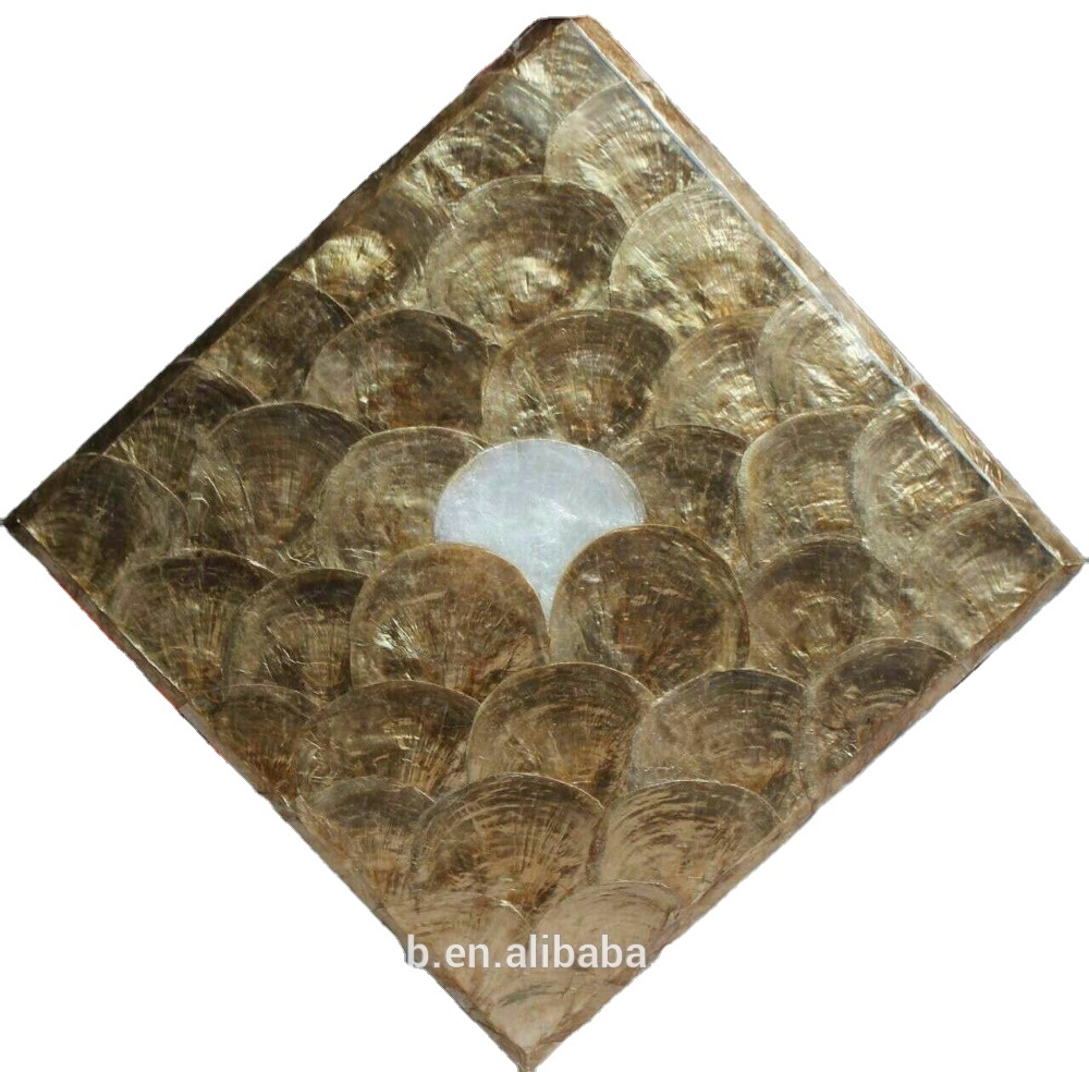 Натуральная популярная перламутровая мозаичная плитка Capiz Shell Gold