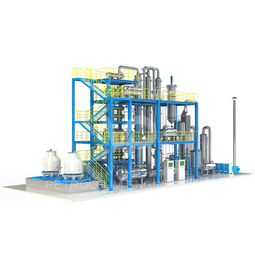50ppm diesel from black engine oil refining machine with exclusive desulfurization refinery