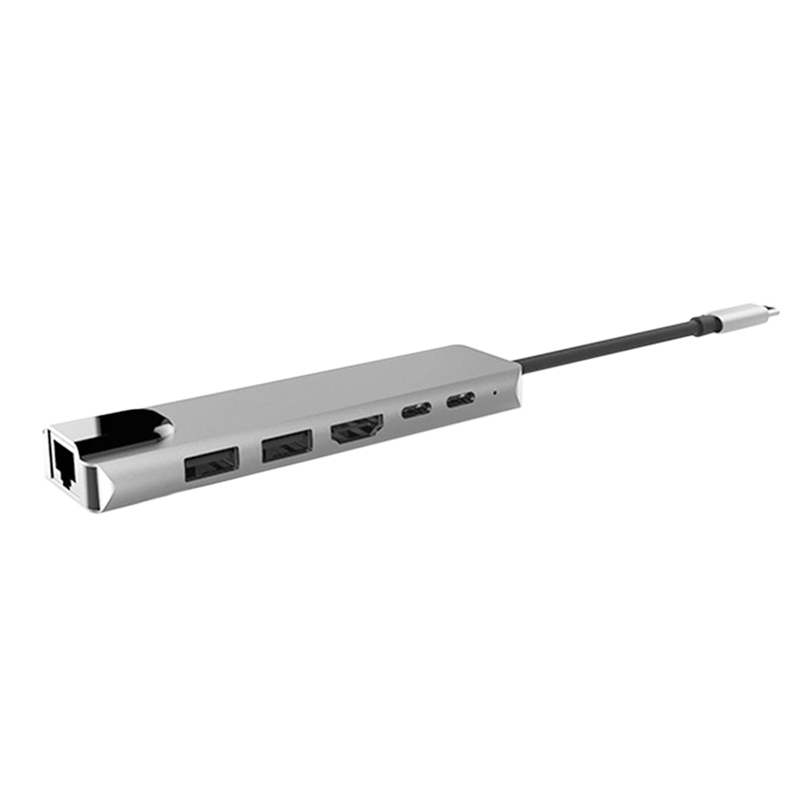 Портативный USB 3,0 высокая скорость порта Type-C Usb концентратор с разъемами типа C и 4K 30 Гц HD ноутбука зарядка PD SD/TF Card Reader RJ45 для MacBook Pro