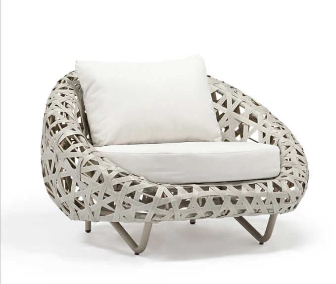 Couture Jardin изогнутые уличные стулья, Алюминиевая стальная рама, стул из ротанга, диван, мебель