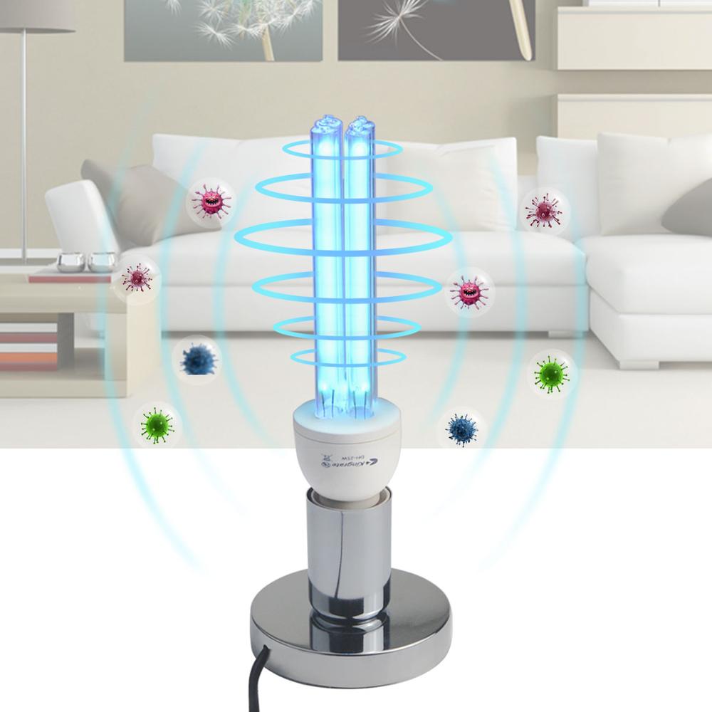15W 25W УФ кварцевая лампа бактерицидные лампы дезинфекции UVC CFL озона Светодиодная лампа ультрафиолетового стерилизатора антибактериальные убить с защитой от клеща дома потолочный светильник