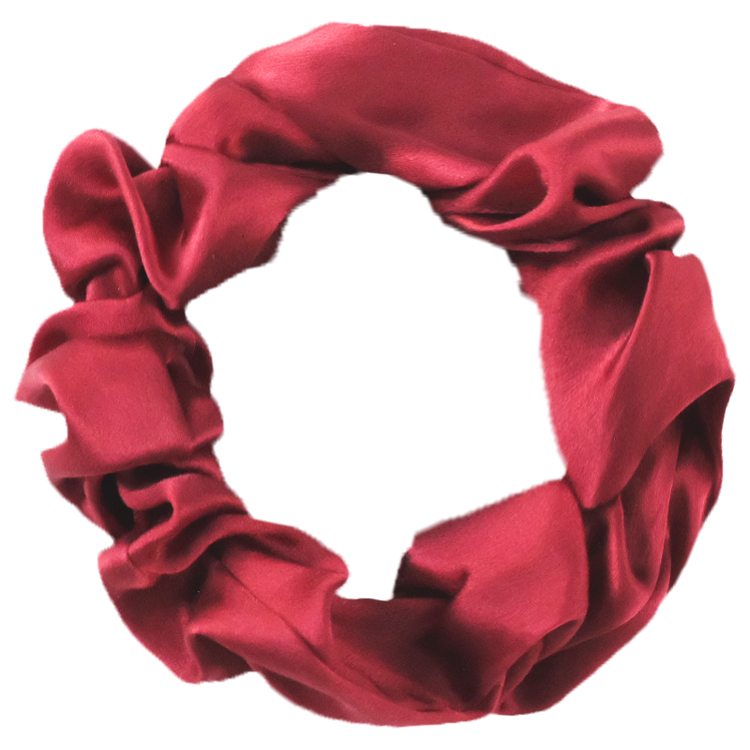 100% Silk Scrunchies for Hair Wine 12 Momme Pure Mulberry Silk Hair Ties Ropes for Women Girls Elasctic Soft