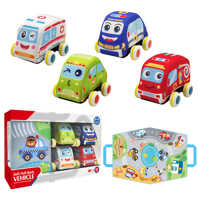DADI Toys Factory Top Quality Baby Intelligence Toy Soft Storage Bag Pull Back Cloth Car Toy