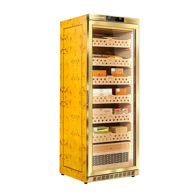 Raching intelligent cigar cabinet with independent waking up zone for the cigars