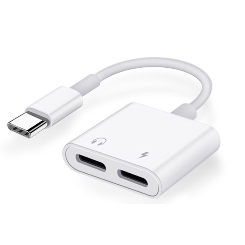 2021 Most Popular Digital Type-c To Mobile Type-c+type-c Audio Cable 3.5mm Multi Charge Adapter