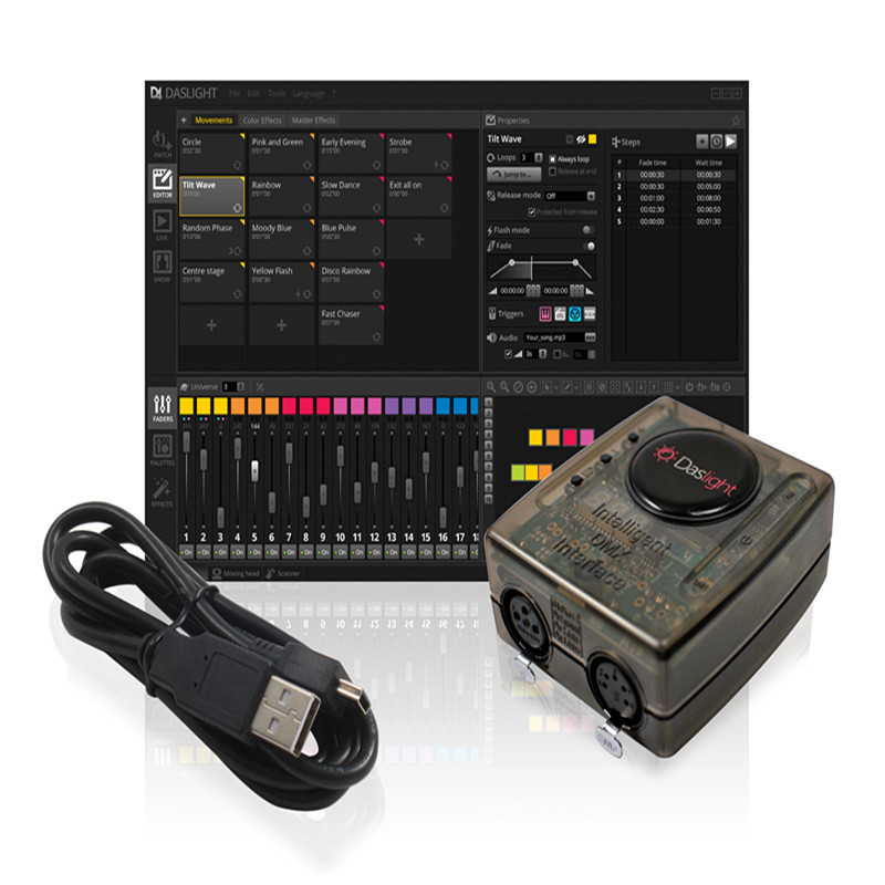 Виртуальный контроллер для дискотеки DJ DMX с интерфейсом USB