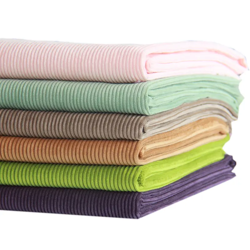 China suppliers colorful in stock home textile 100% polyester corduroy upholstery fabric