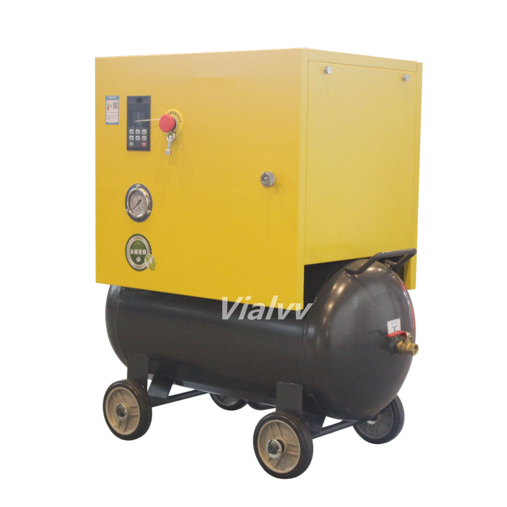 5hp винтовой воздушный компрессор насос 4 кВт 5 л.с. 220 В однофазный воздушный компрессор с сушильным баком Fengshi Vialvv Yiwu Китай низкий уровень шума