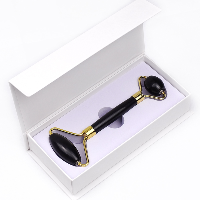 Hot Sales Custom Skin Care Tools 100% Natural Black Obsidian Facial Massage Face Jade Roller