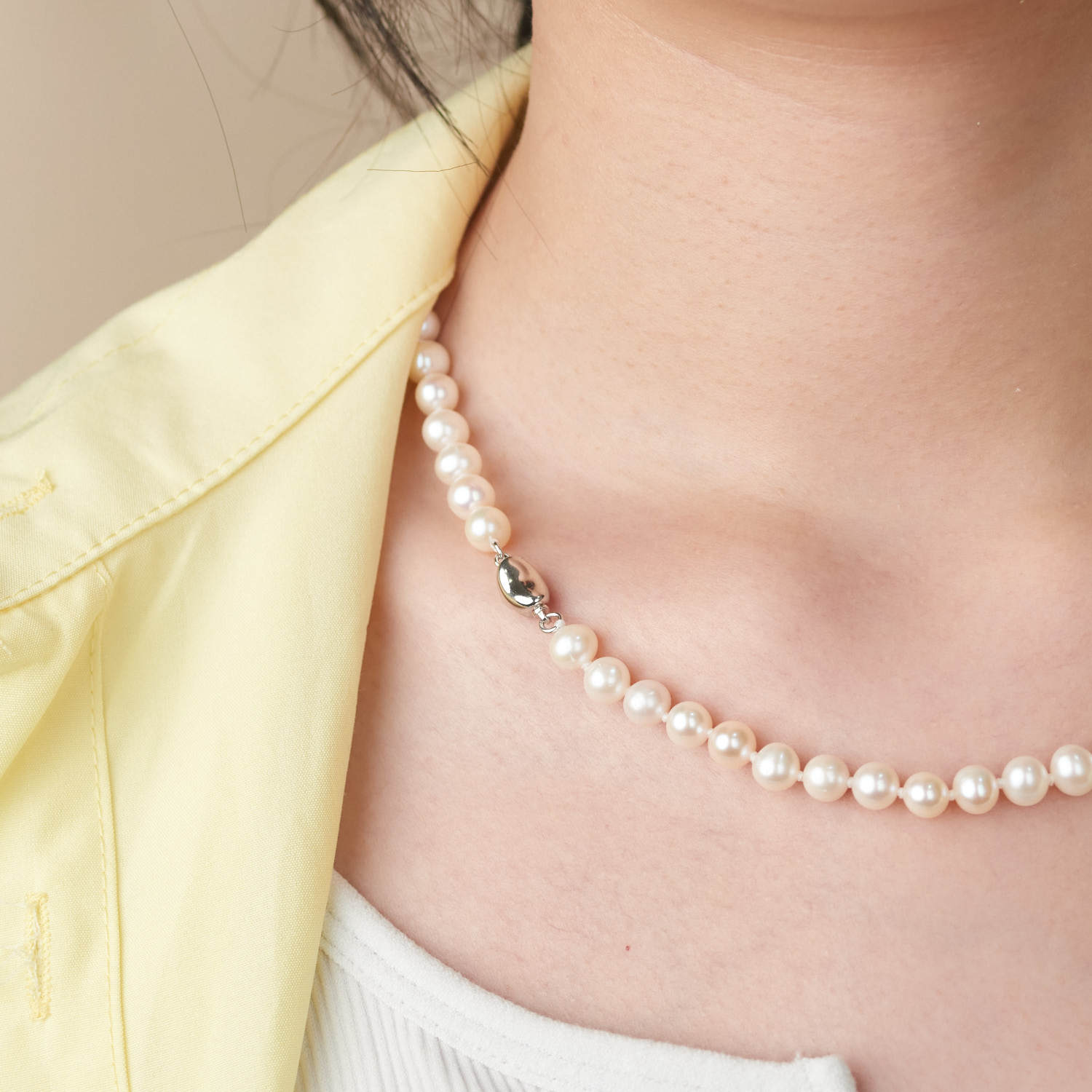 Factory Zhuji 6-7MM 7-8MM 8-9MM 9-10MM Potato Natural Freshwater Pearl Choker Strong Luster Pearl Necklace Wholesale