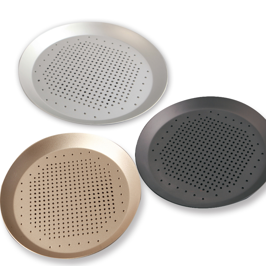 6.5-inch perforated pizza pan hard anodized non stick pizza baking pan