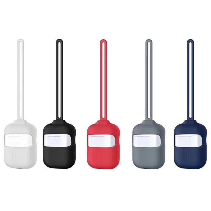 Силиконовый защитный чехол для Airpods 1/2, футляр для зарядки наушников с ремешком на шею, чехол для Airpod с ремешком на шею