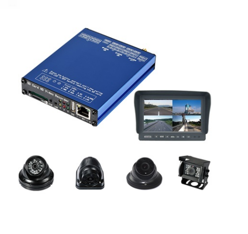 Truck camera monitoring security system 4 AHD cameras video audio record 4G Truck camera DVR