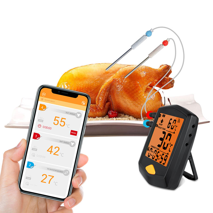 HH 6 channels digital thermometer with probe , new design kitchen temperature gauge