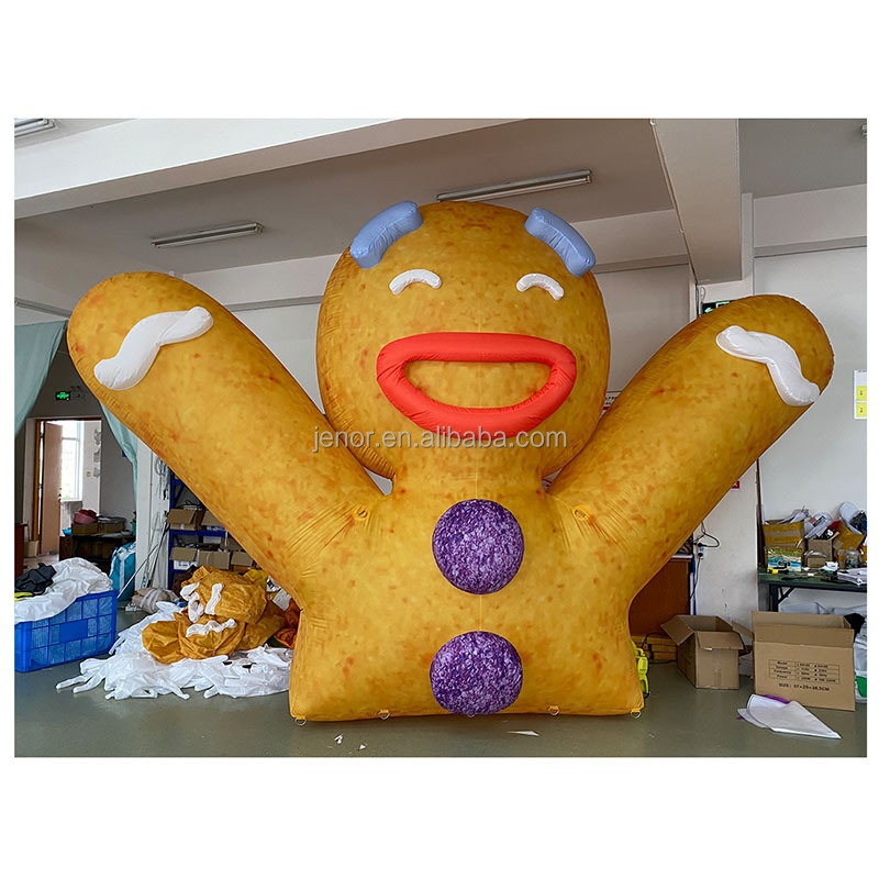 Giant Inflatable Lighted Gingerbread Man Inflatable Ginger Cookie Model for Christmas Decoration