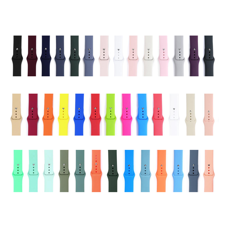 Ремешок сменный силиконовый для Apple Watch band series 7 6 5 4 3 se, спортивный браслет для iwatch band, аксессуары для iWatch
