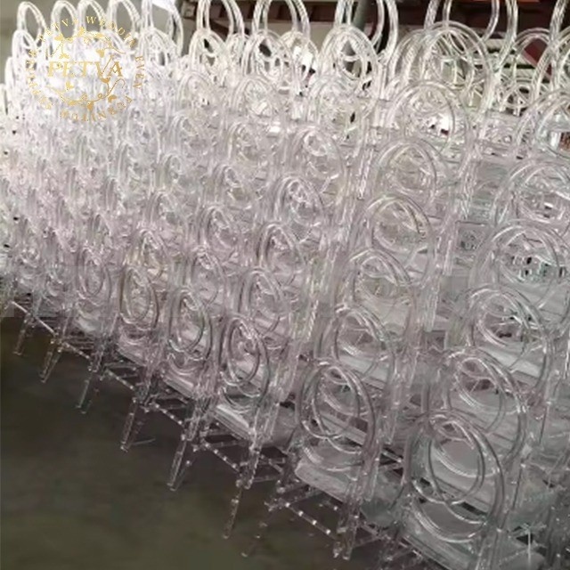 Tiffany Crystal Wedding Chairs Plastic Stackable Banquet Event Phoenix Napoleon crystal Clear Chiavari wedding Chairs