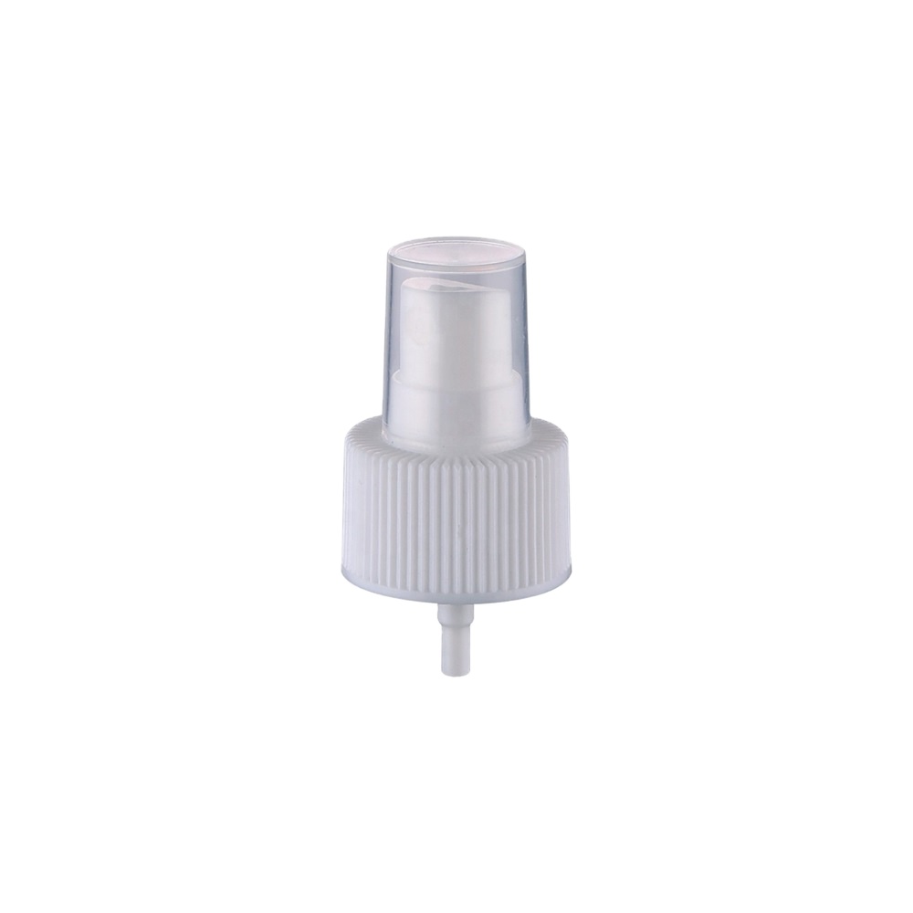28/410 pump perfume spray white ribbed with clear dustcap